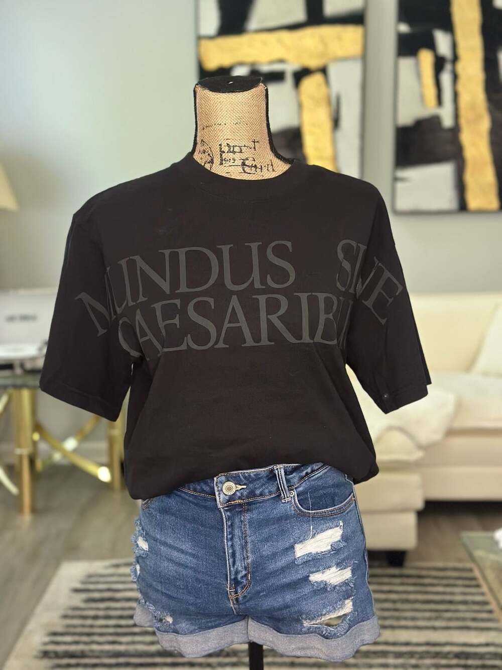 Cotton Collective T-Shirt Size Small Black Graphic Tee